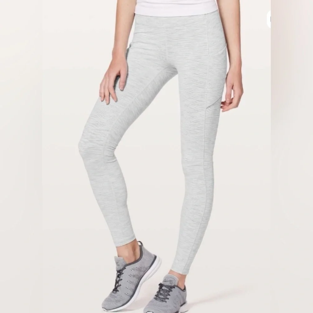 Lululemon Speed Up Tight Heather Gray Leggings Pockets Size 4 Athletic Run Gym